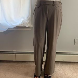 Taupe Gray Wide Leg Trouser Pants